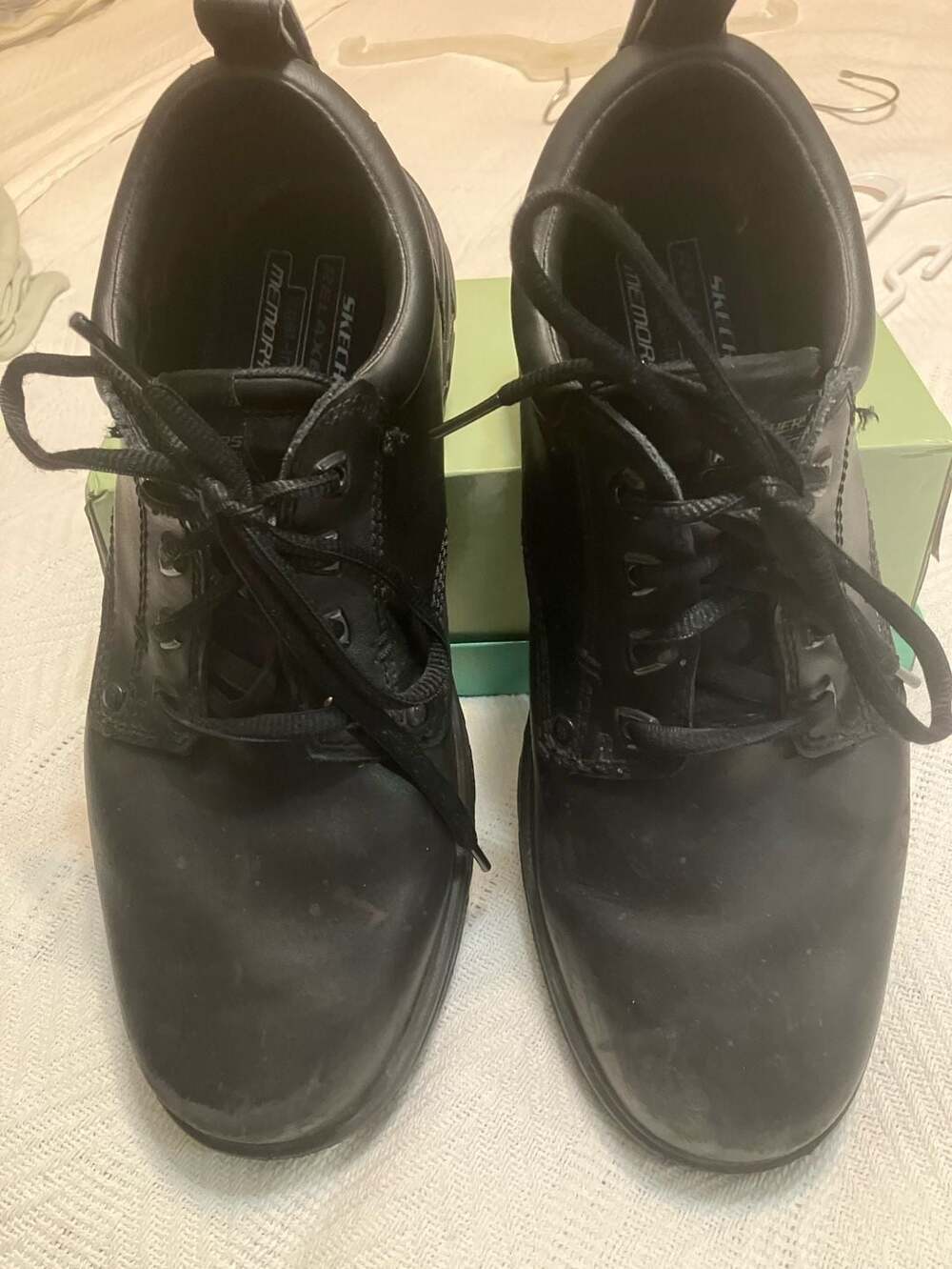 Skechers Men's Relaxed Fit Segment-Rilar Oxford Shoes Black Leather Size 11